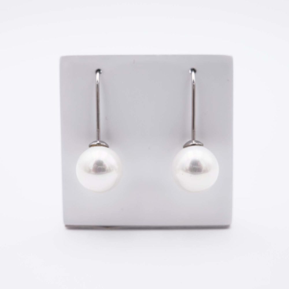 Boucles d'Oreilles en Perles de Majorque - 28 x 22 mm - Image 4
