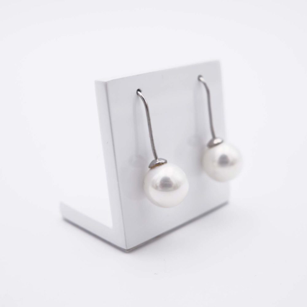 Boucles d'Oreilles en Perles de Majorque - 28 x 22 mm - Image 3