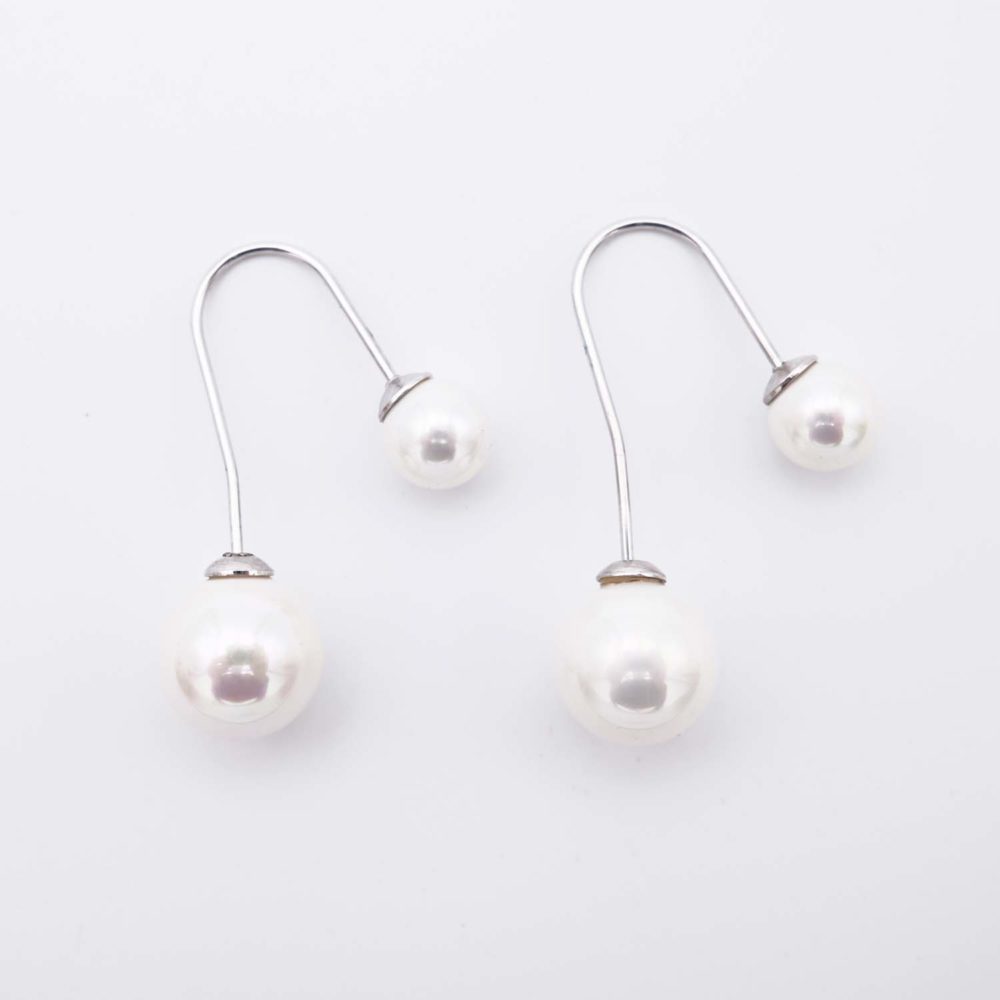 Boucles d'Oreilles en Perles de Majorque - 28 x 22 mm - Image 2