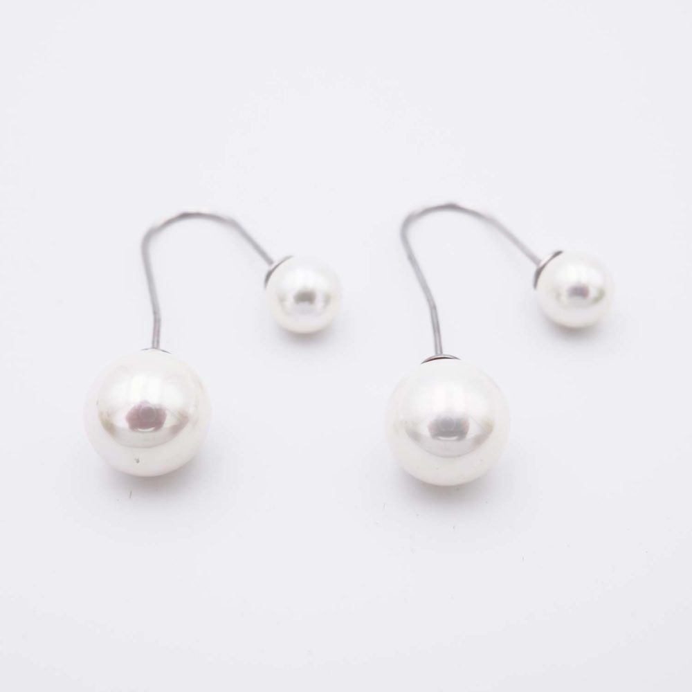 Boucles d'Oreilles en Perles de Majorque - 28 x 22 mm - Image 5