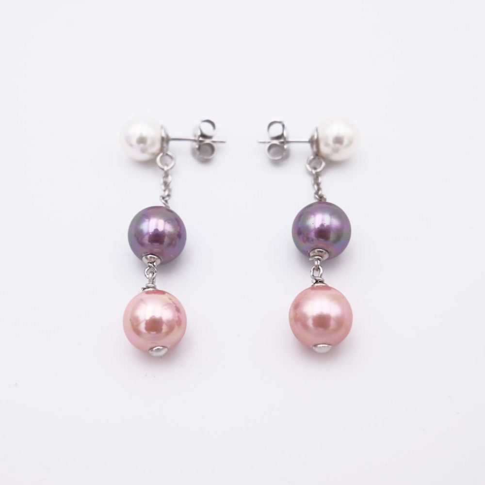 Boucles d'Oreilles en Perles de Majorque - 8 x 40 mm - Image 3