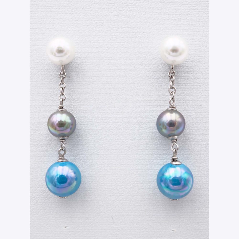 Boucles d'Oreilles en Perles de Majorque - 8 x 40 mm - Image 5