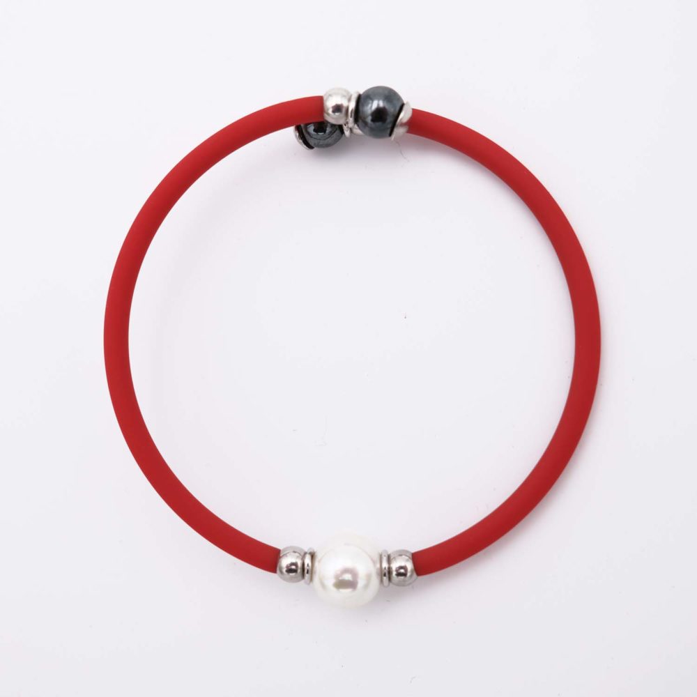 Bracelet en Perles de Majorque - 8 mm - Long. ajustable - Image 2