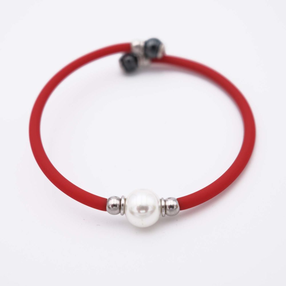 Bracelet en Perles de Majorque - 8 mm - Long. ajustable - Image 3