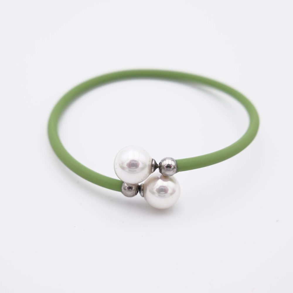 Bracelet en Perles de Majorque - 8 mm - Long. ajustable - Image 2