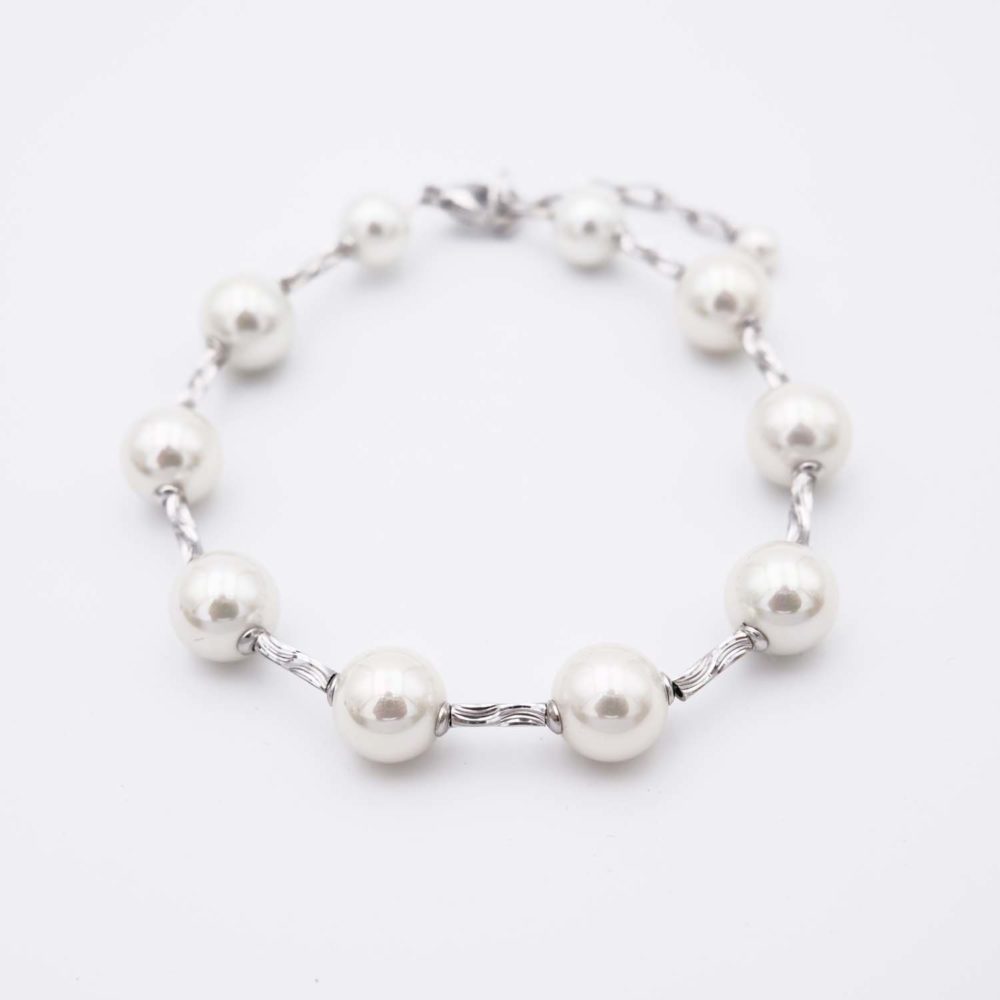 Bracelet en Perles de Majorque - 10 mm - Long. 20 cm - Image 3