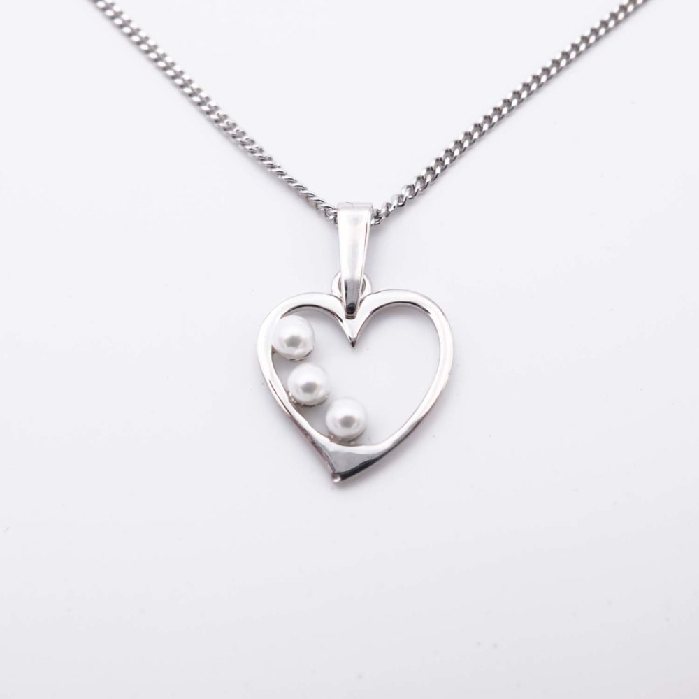 Pendentif en Perles de Majorque et Chaîne - 14 x 19 mm - Image 3