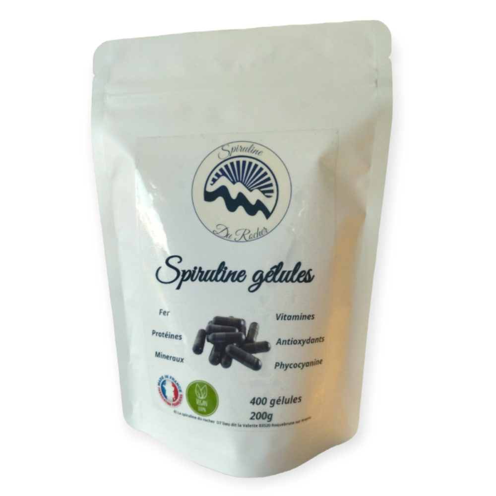 Spiruline en gélules 500mg. 400 gélules
