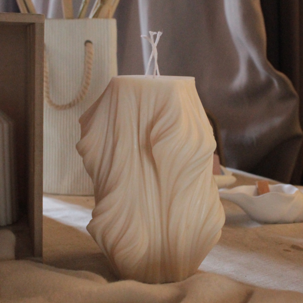 Bougie parfumée drapée gros format