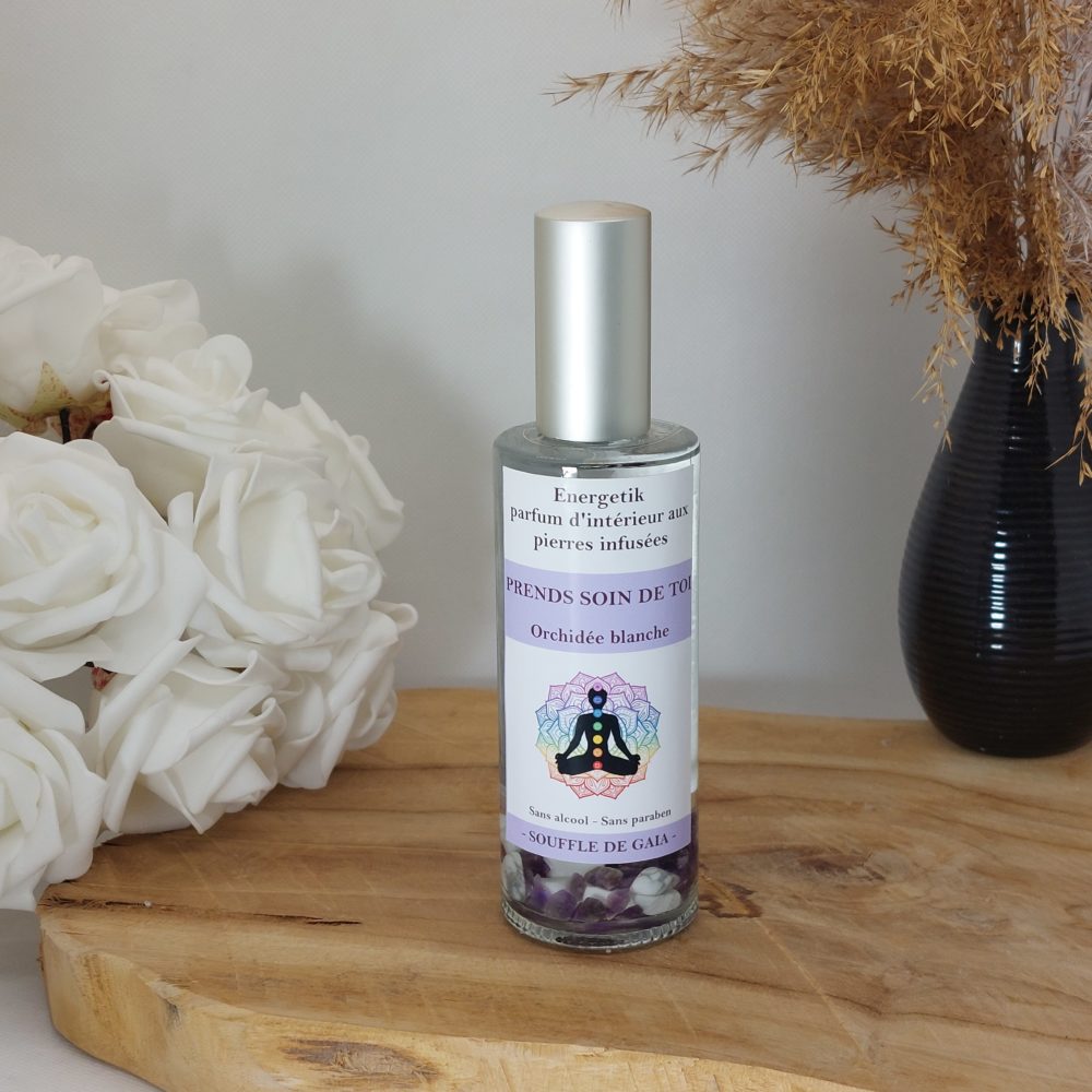 parfum d'intérieur aux pierres prends soin de toi