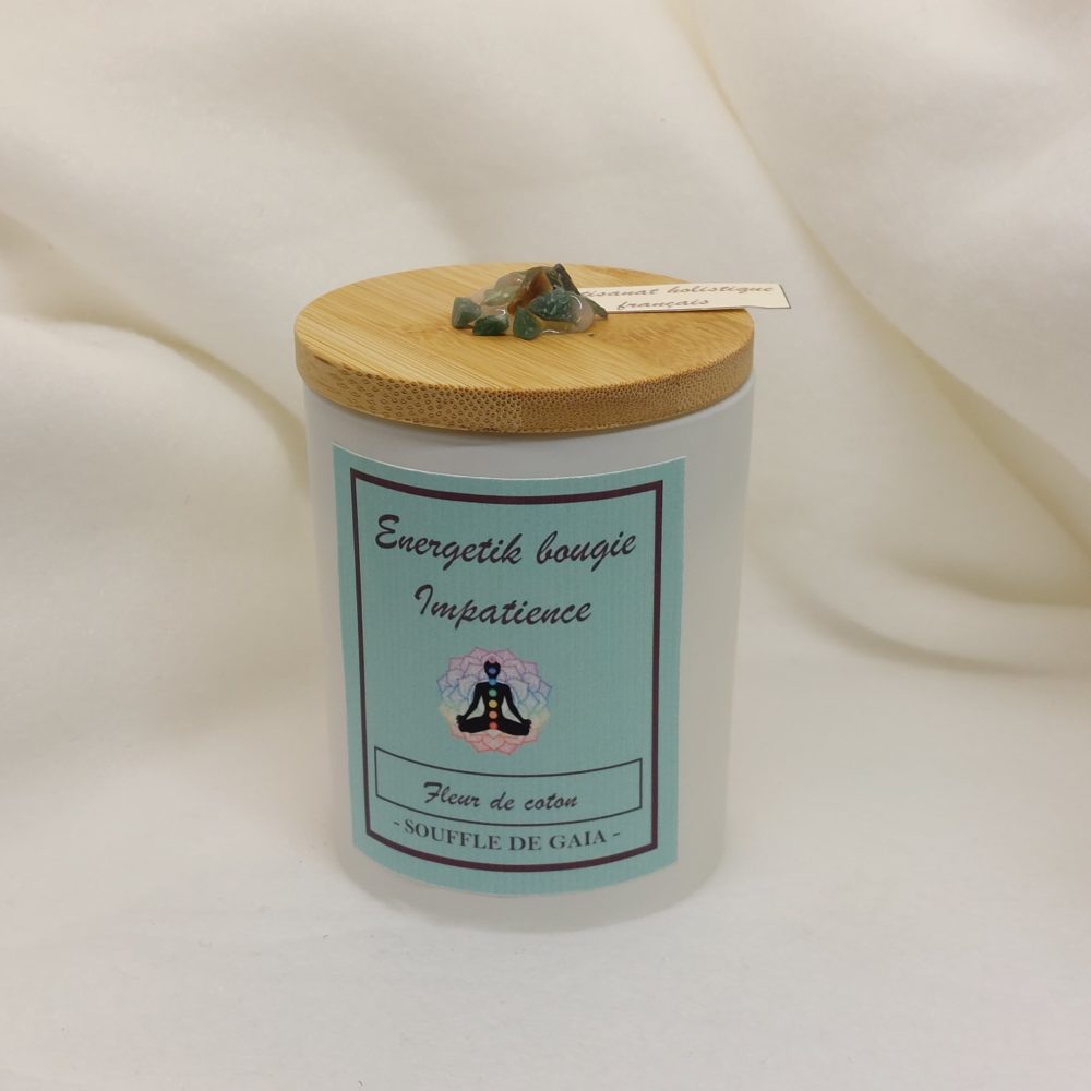 Bougie lithothérapie Impatience senteur Fleur de coton - Image 4