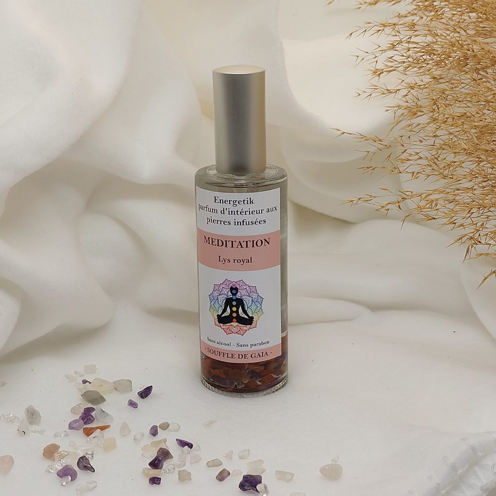 Parfum d'intérieur aux pierres méditation senteur lys royal - Image 2
