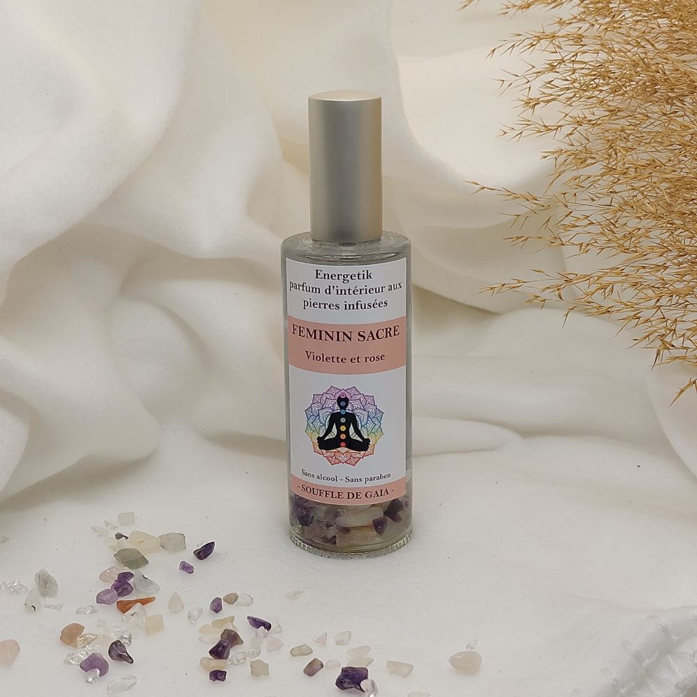 Parfum d'intérieur aux pierres Féminin sacré senteur violette et rose - Image 3