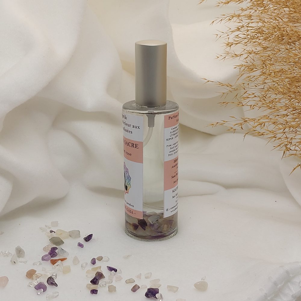 Parfum d'intérieur aux pierres Féminin sacré senteur violette et rose - Image 4