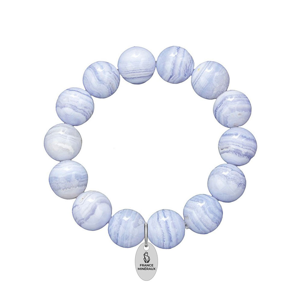 Bracelet Calcédoine - Perles de 14mm