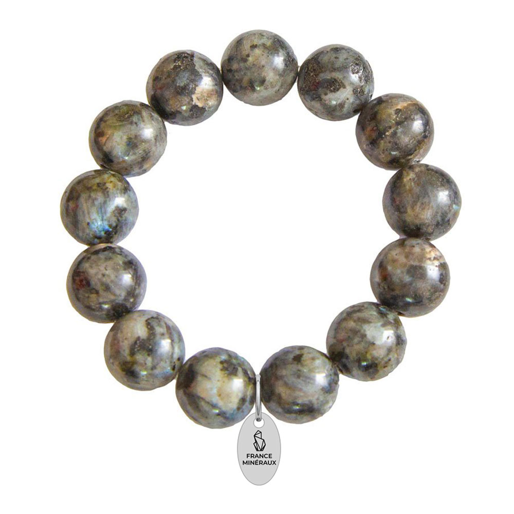 Bracelet Labradorite avec inclusions - Pierres boules 14mm - France ...