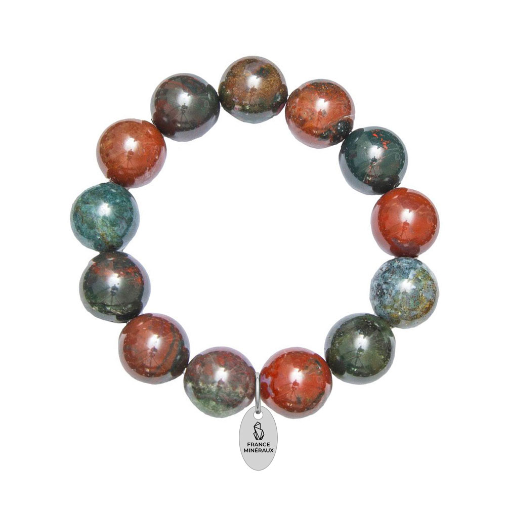 Bracelet Pierre de Sang - Perles de 14mm