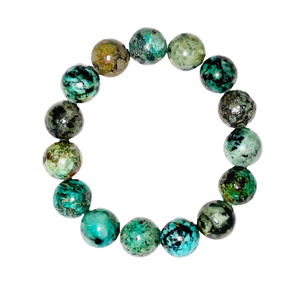 Bracelet Mixte Turquoise Et Pierre De Lave Avec Bois De Cocotier - Taille Au Choix, Neuf Avec étiquettes
