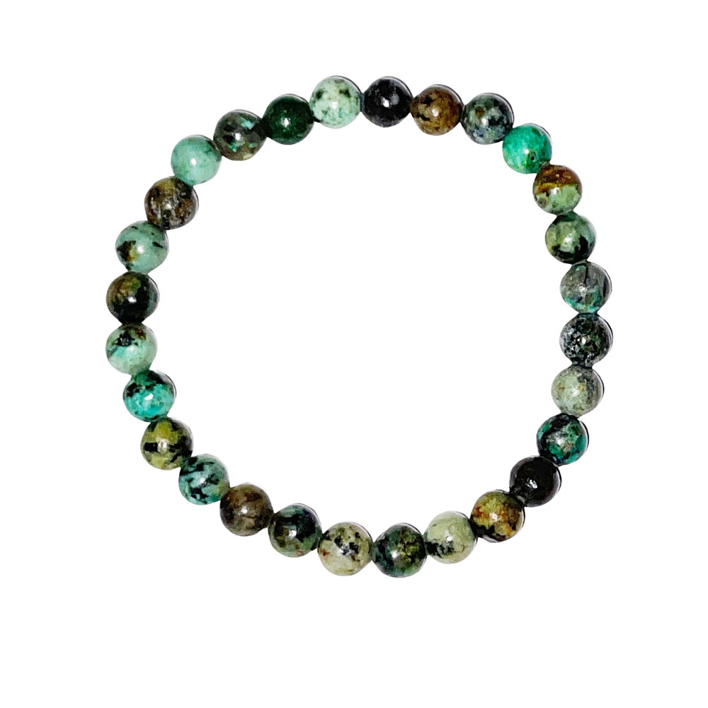 Turquoise naturelle d'Afrique perles mates 6mm sur fil 40cm - Perles