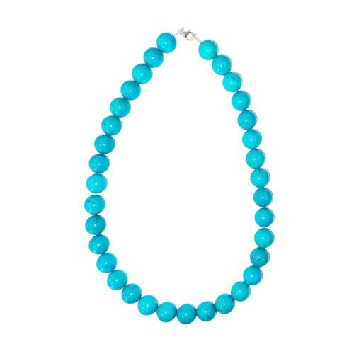 collier turquoise stabilisée pierres boules