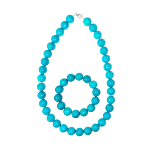 parure turquoise stabilisée pierres boules
