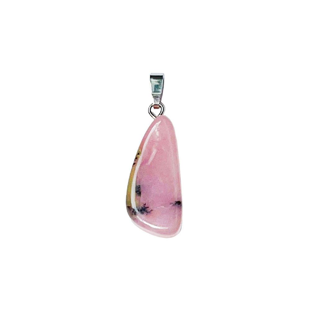 Pendentif Argent 925 - Opale Rose des Andes pierre roulée