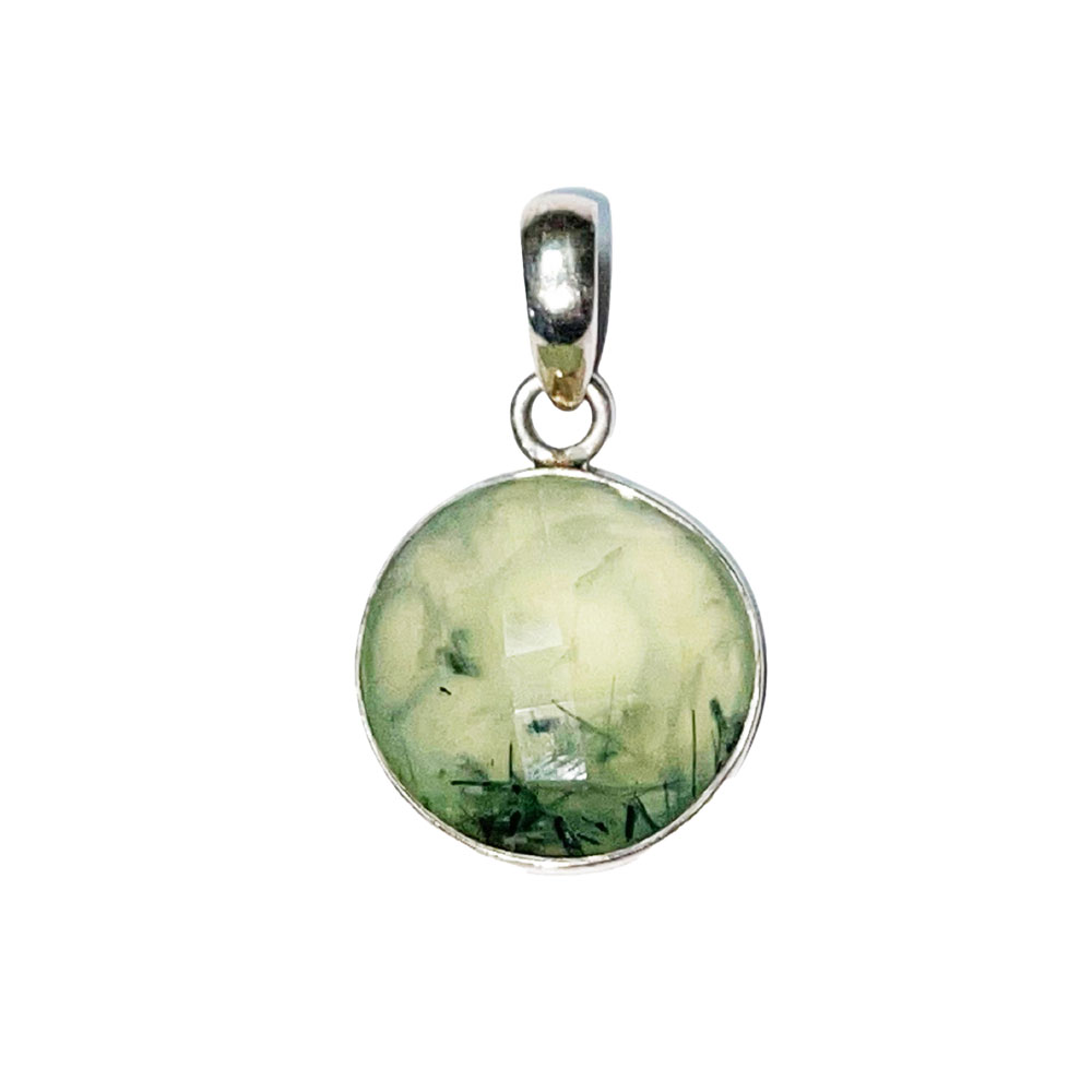Pendentif Argent 925 - Préhnite cabochon