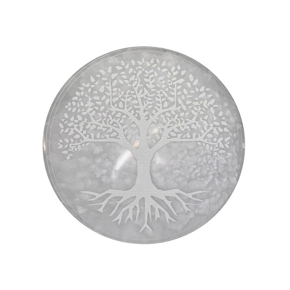 Plaque de rechargement Sélénite – Arbre de vie – 10cm – Image 2