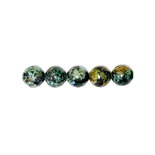 sachet de 5 perles turquoise d'afrique pierres boules