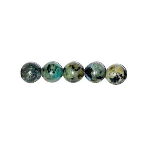 sachet de 5 perles turquoise d'afrique pierres boules