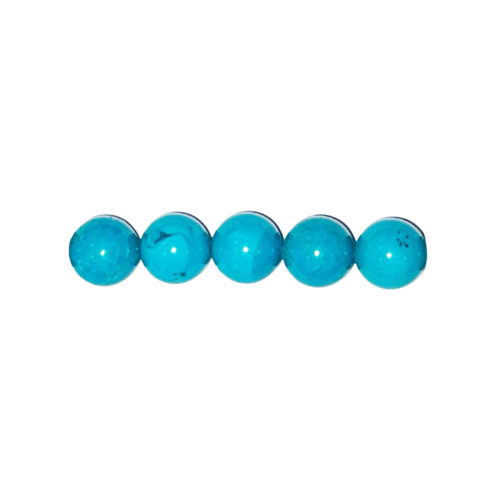 sachet de 5 perles turquoise stabilisée pierres boules