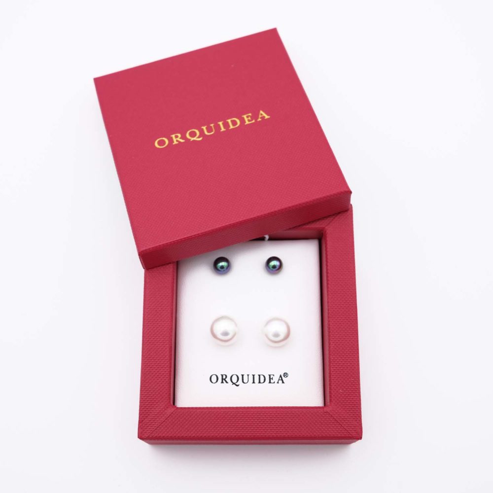 Duo de Boucles d'Oreilles en Perles de Majorque - 7 et 12 mm - Image 5