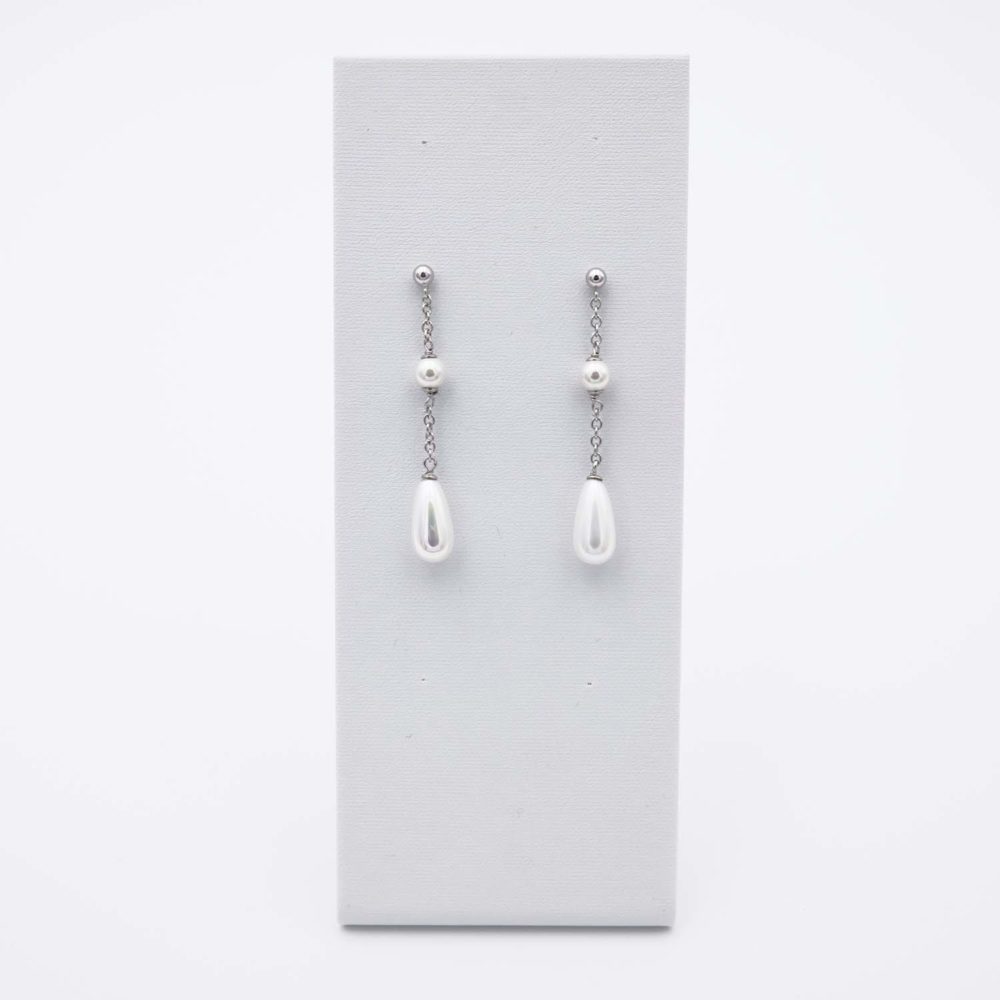 Boucles d'Oreilles en Perles de Majorque - 8 x 47 mm - Image 4
