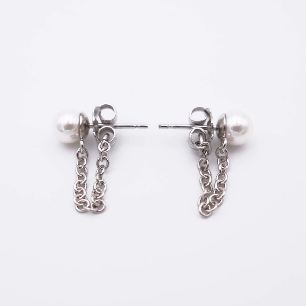 Boucles d'Oreilles en Perles de Majorque - 6 x 12 mm - Image 3