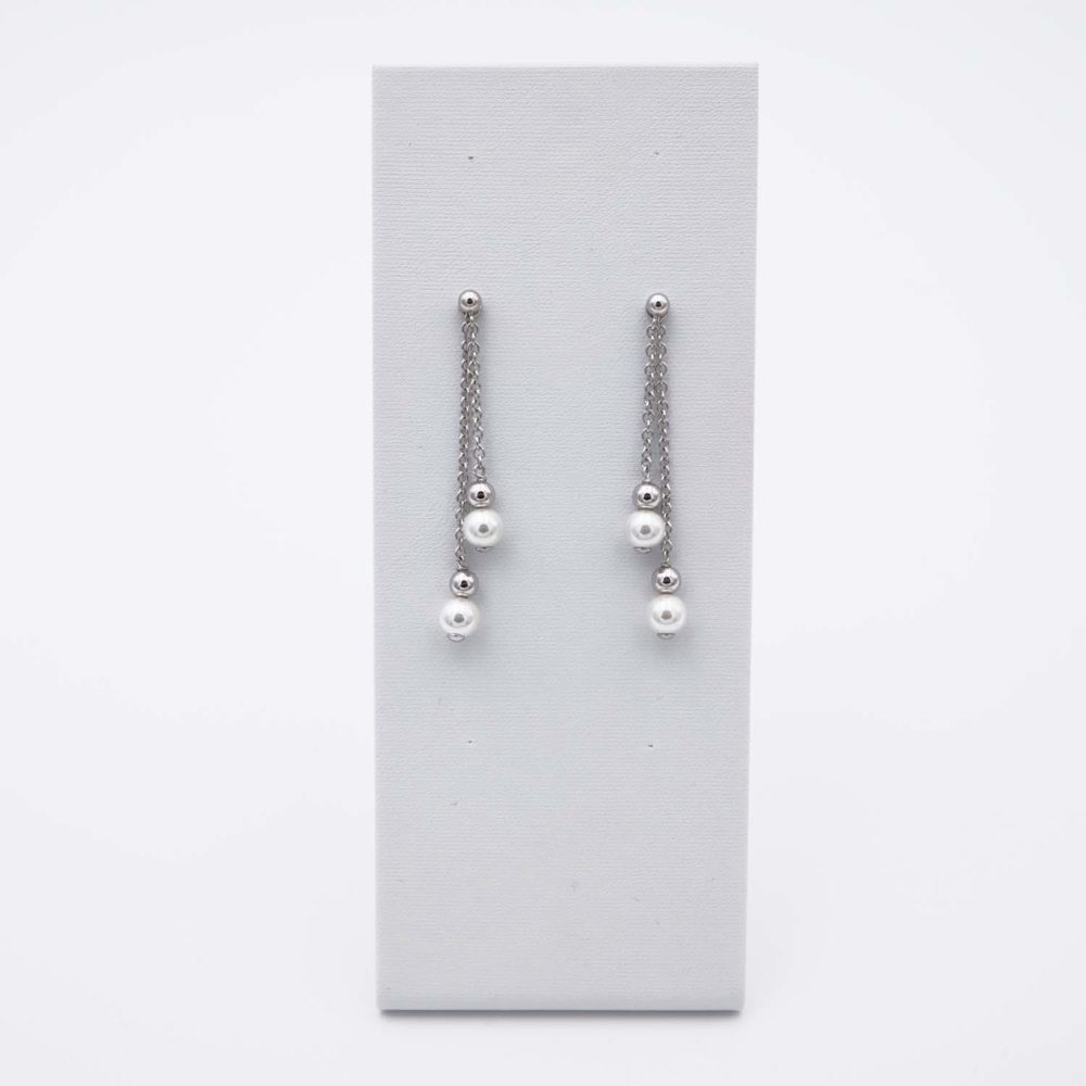 Boucles d'Oreilles en Perles de Majorque - 7 x 55 mm - Image 7