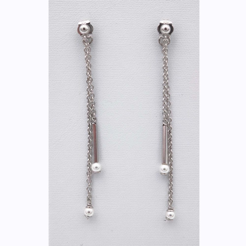 Boucles d'Oreilles en Perles de Majorque - 4 x 55 mm - Image 2
