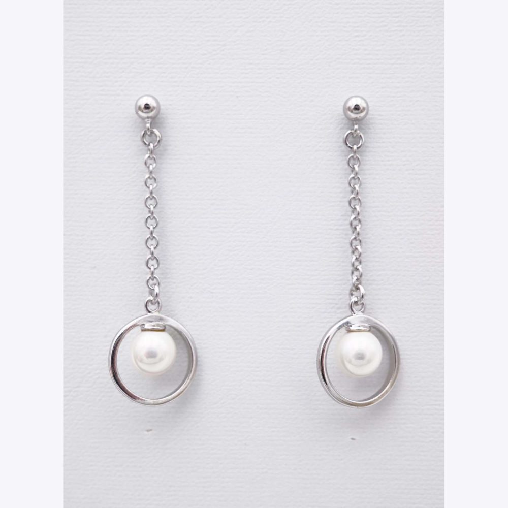 Boucles d'Oreilles en Perles de Majorque - 13 x 38 mm - Image 8