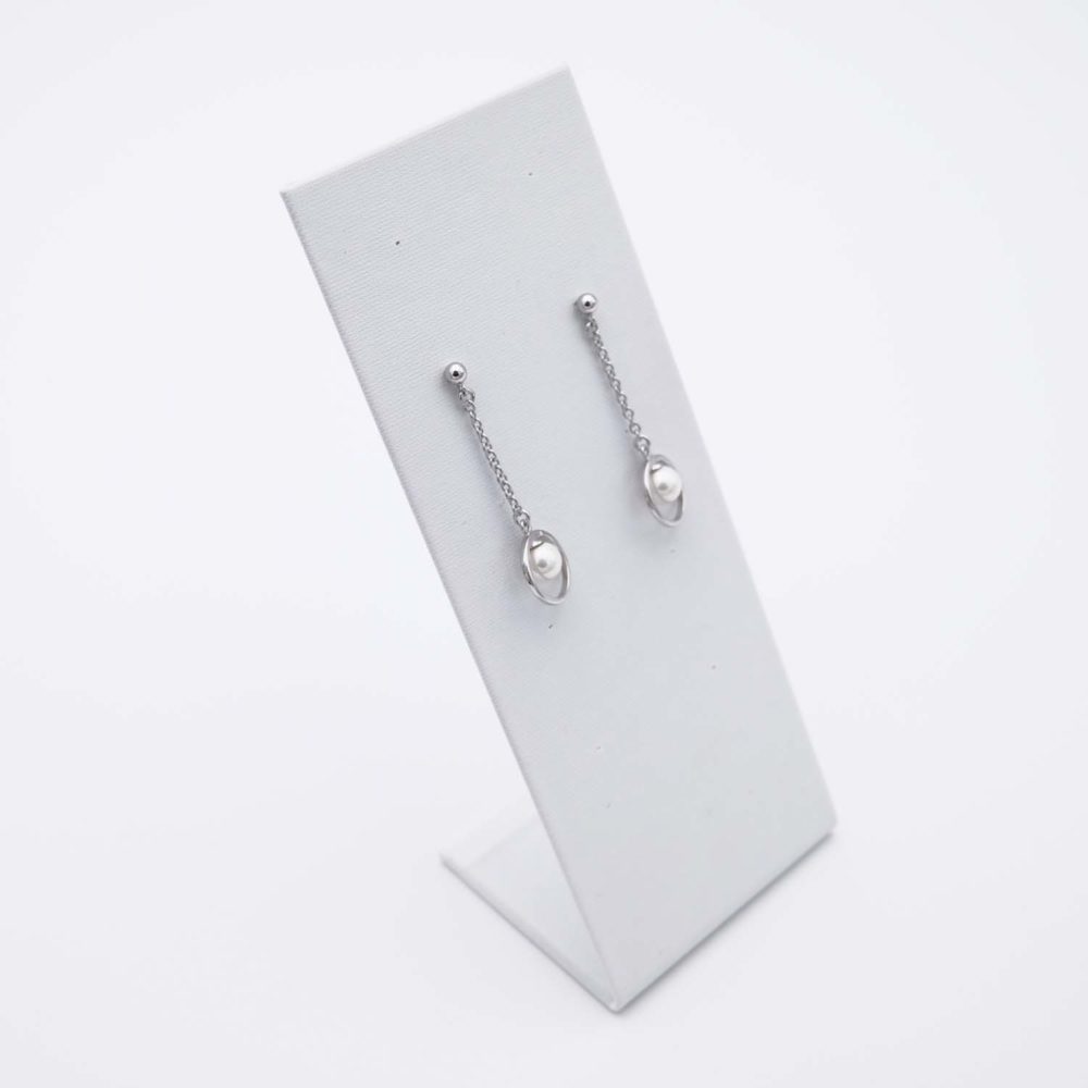 Boucles d'Oreilles en Perles de Majorque - 13 x 38 mm - Image 6
