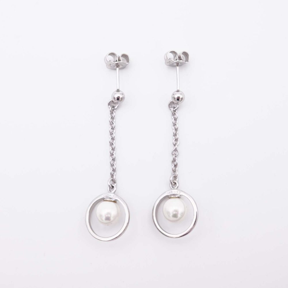 Boucles d'Oreilles en Perles de Majorque - 13 x 38 mm - Image 5