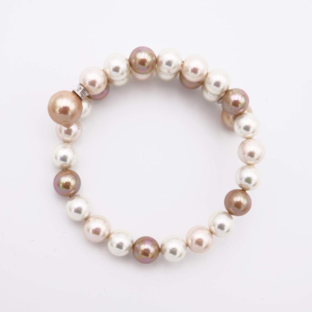 Bracelet en Perles de Majorque - 8 et 10 mm - Long. ajustable – Image 2