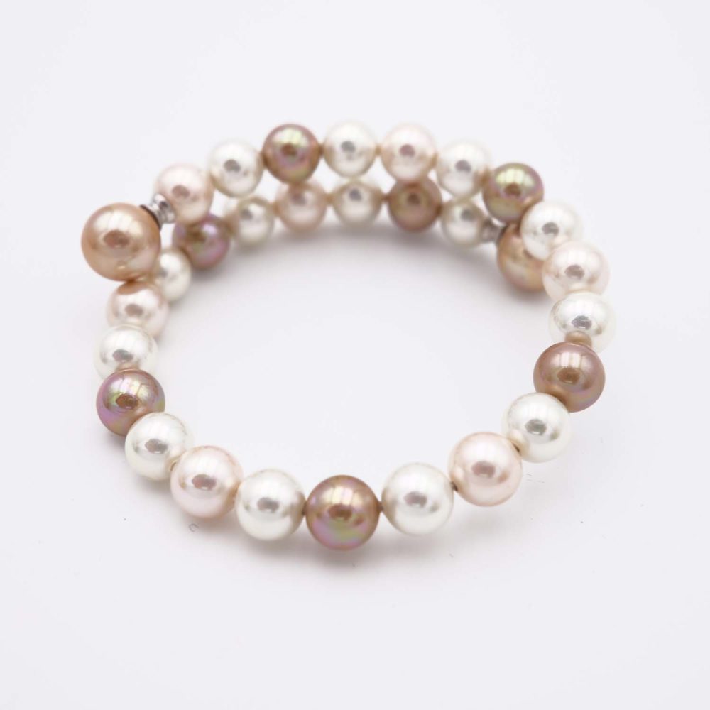 Bracelet en Perles de Majorque - 8 et 10 mm - Long. ajustable – Image 3