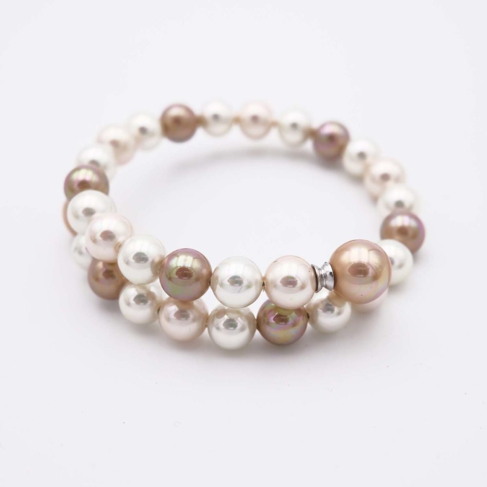 Bracelet en Perles de Majorque - 8 et 10 mm - Long. ajustable – Image 4