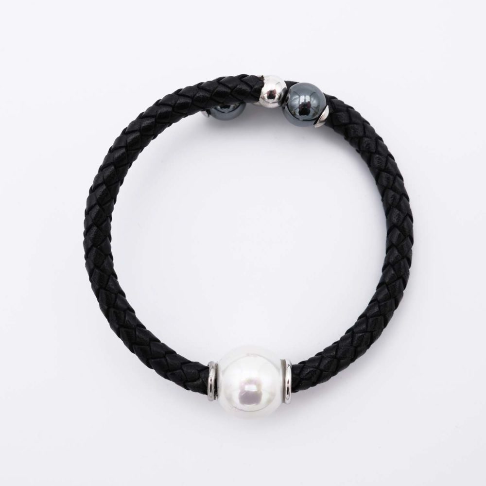 Bracelet en Perles de Majorque - 14 mm - Long. ajustable - Image 2