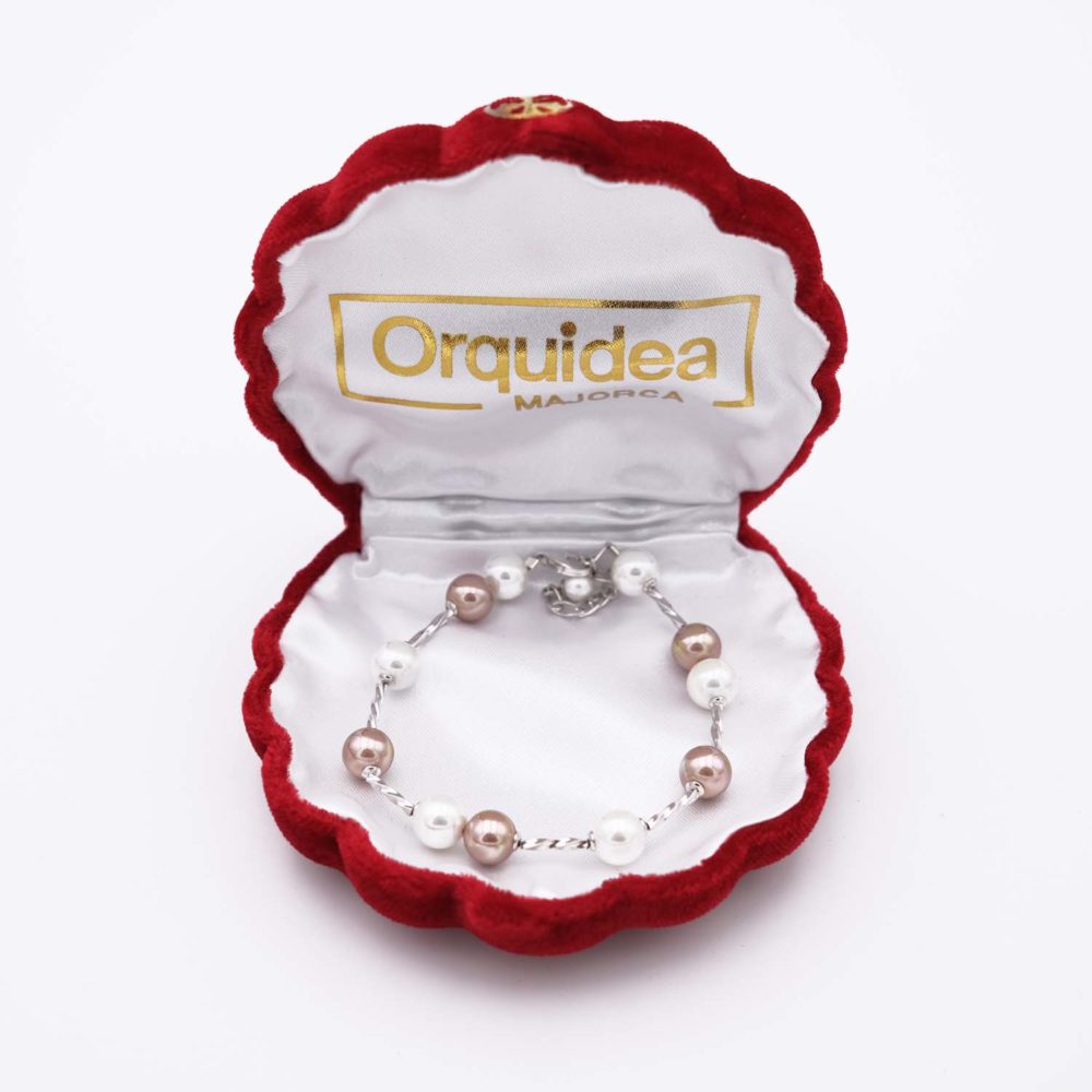 Bracelet en Perles de Majorque - 8 mm - Long. ajustable - Image 4