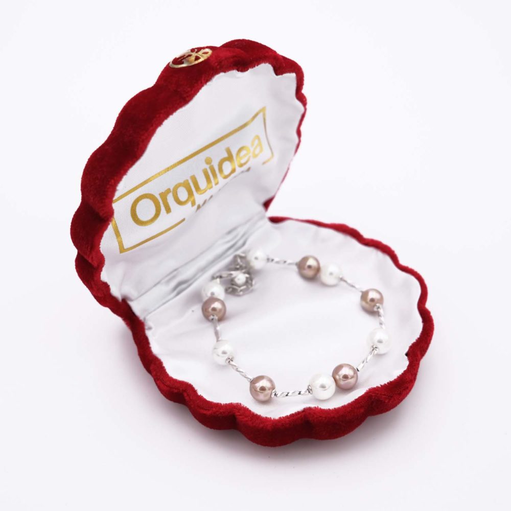 Bracelet en Perles de Majorque - 8 mm - Long. ajustable - Image 5