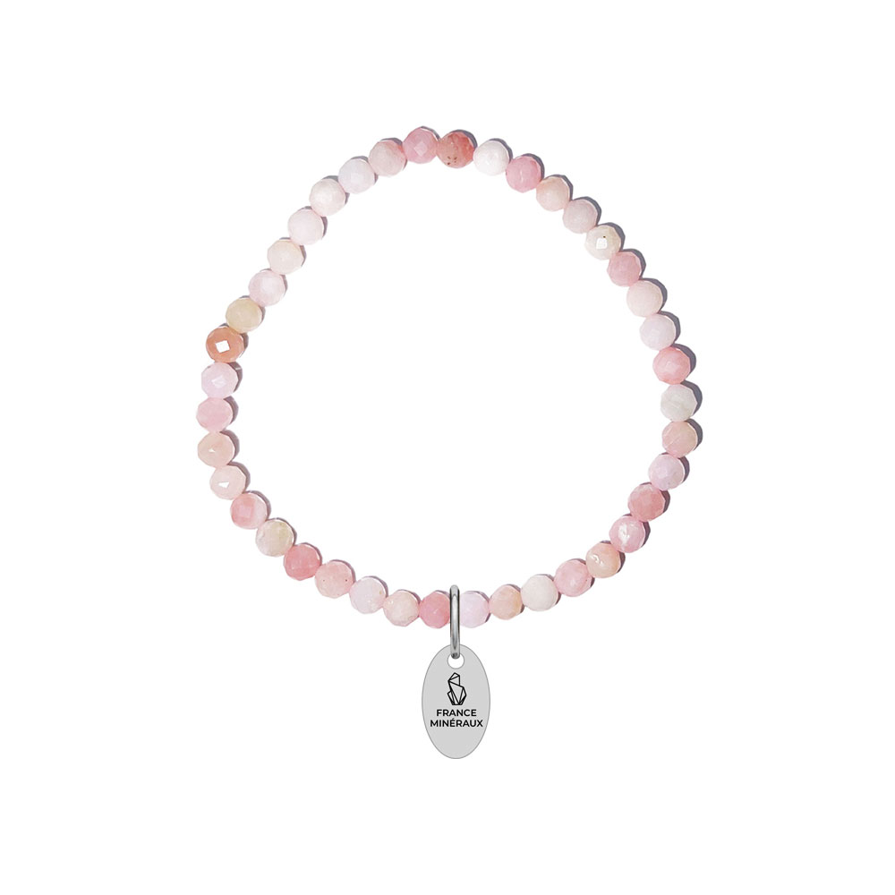 Bracelet Opale Rose des Andes - Perles facettées 3/4mm - 18cm