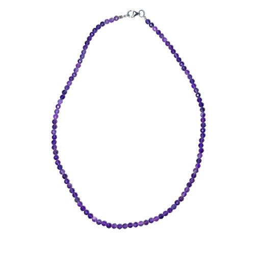 Collier Améthyste - Perles facettées 4mm - 45cm