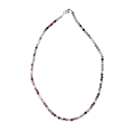 Collier Tourmaline Multicolore - Perles facettées 4mm - 45cm