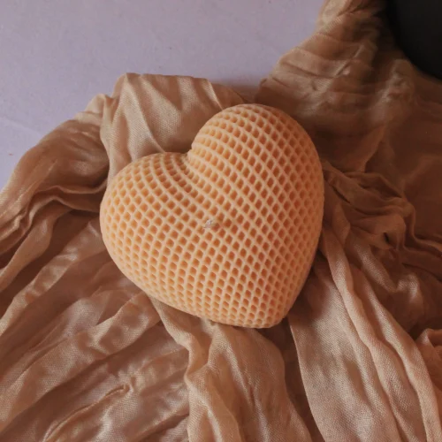 Bougie cœur parfum chocolat beige