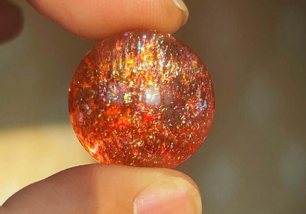 Pendentif Cacoxénite — aiguilles dorées dans quartz